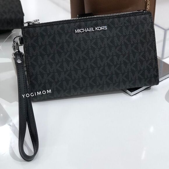 MichaelKors DoubleZip Phone Wallet Wristlet Clutch - Picture 1 of 16